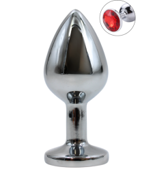 Plug bijou en aluminium bijou rouge Medium - RY-002RED